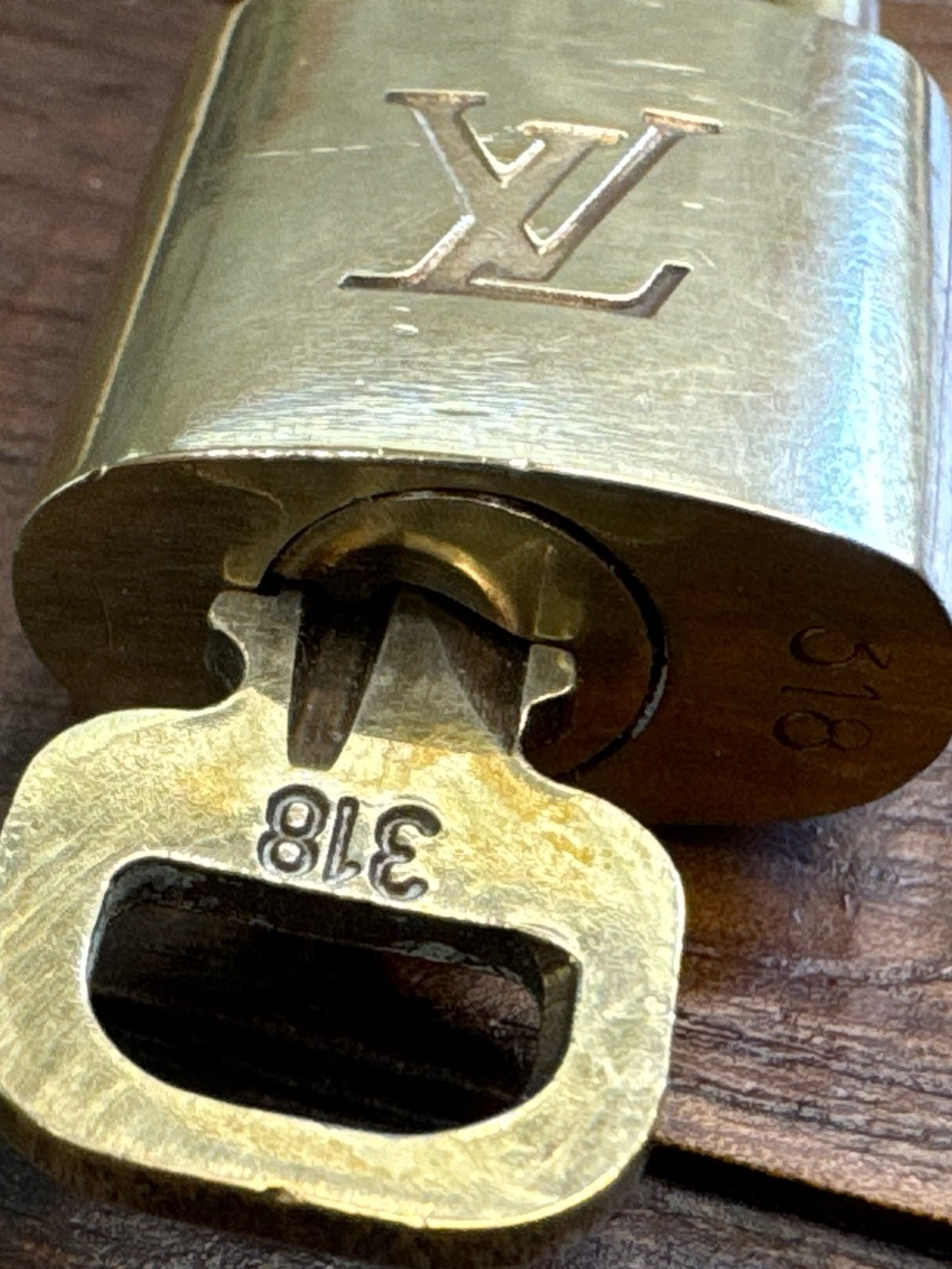 Louis Vuitton #318 Gold Padlock with Key - Picture 3 of 3